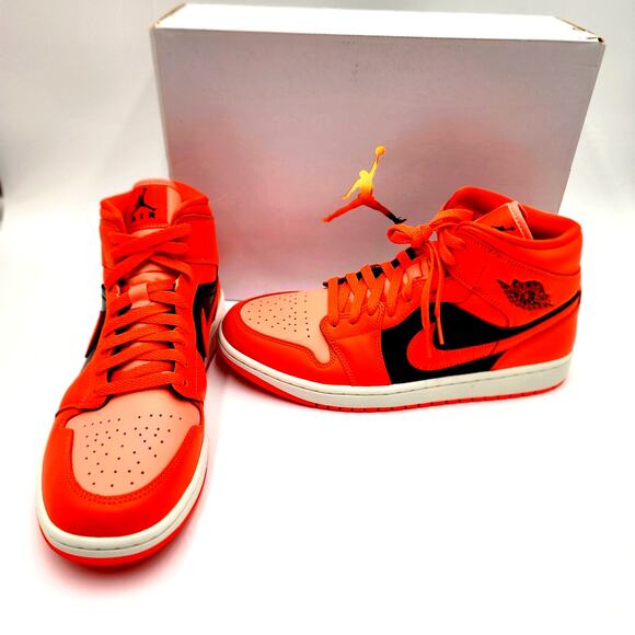 Nike Shoes - NIKE Women's JORDAN 1 MID SE Rush Orange Crimson Bliss